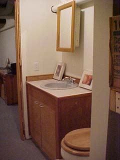 Basement bath vanity