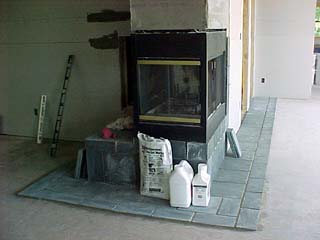 Fireplace tiling