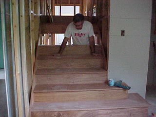 Working on bottom stairs