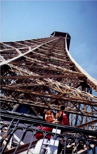 At the top of the Eiffel