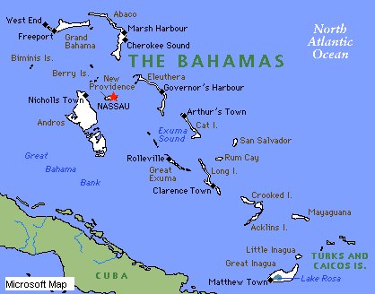 Map of the Bahamas