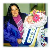 Child in Traditional Tikinagan, Big Trout Lake, Northern Ontario