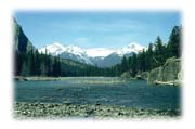 Rocky Mountains and Bow River, Banff National Park, Alberta