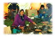 Elder Cooking for Community Feast, Big Trout Lake, Northern Ontario