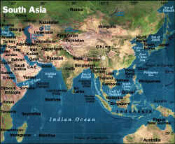 South Asia Satellite Map