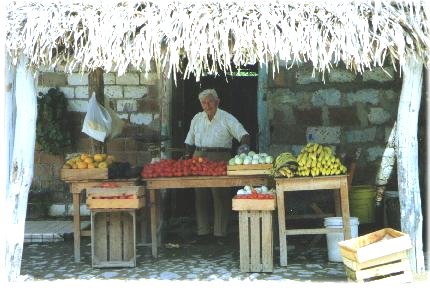 Fruit Vendor in front of his home