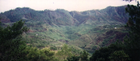 The rice terraces from a side of another mountain