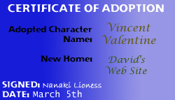 Click on this certificate to adopt your own character!