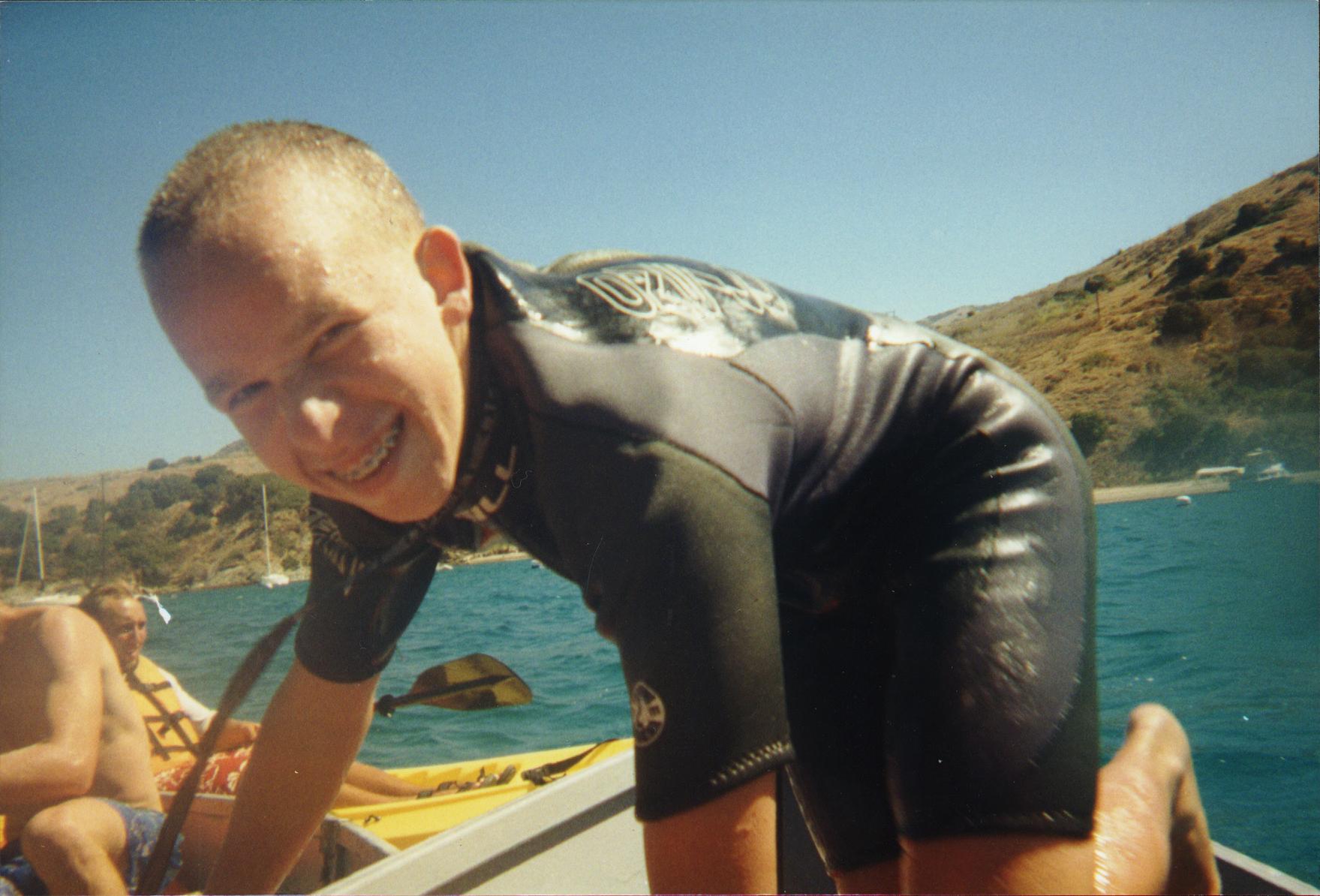 Aieee! Watch out for that crazy boy getting on the boat...wait a second thats me at Emerald Bay again