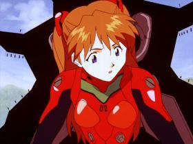 Asuka has red-brown hair (a bit past shoulder length) and brown eyes.