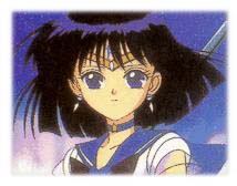 Sailor Saturn is the shortest of the senshi (the youngest also).  She has short black hair that is cut straight and kinda frames her face.  She looks very gaunt and ethereal partially because her body is very weak.