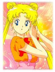 Usagi is physically average in height.  She has long blonde hair that she wears in two pig-tails with two buns on the top (hence dumpling head), and blue eyes.