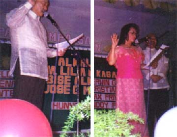 Si Mayor Lil (kaupod si Atty. Rudy Gonzales) sa kaniya oath-taking bilang ika-40 na Mayor na pinangunahan ni Gob. Raul R. Lee