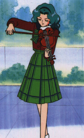 Michiru Playing her violin as usual.