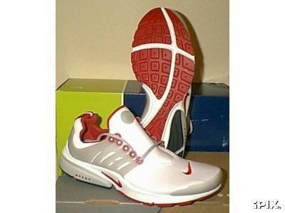 Nike Presto - White, Grey, Varsity Red.  You know you sweat em.