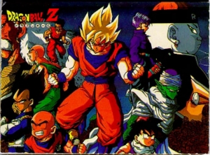 SSJ Goku Center with a bunch of people around him