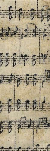 Musical notes on an old, yellow paper.