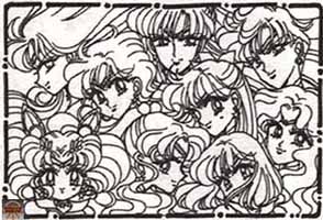 All the Sailor senshi drawn by Naoko Takeuchi