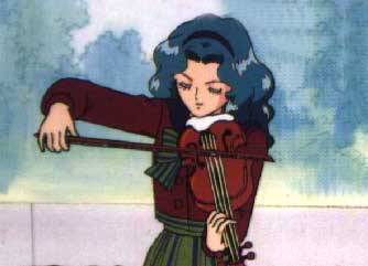 Michiru playing the violin