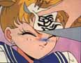 Usagi being thrown by Rei's ofuda