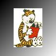 cartoon image of a tiger reading