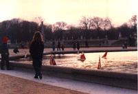 Girl walking in the Luxembourg Gardens in Paris