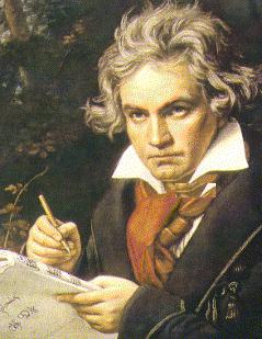 A highly idealized portait of Beethoven