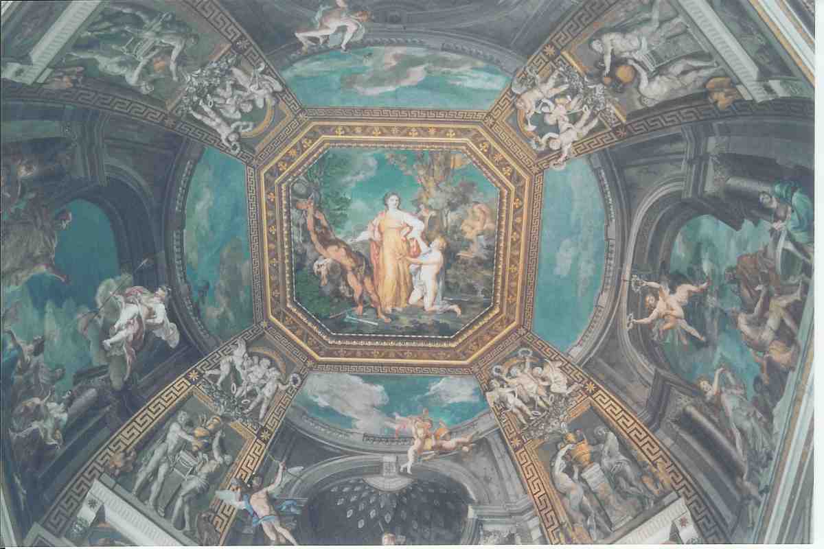 Firenze - One of the many ceiling painting in The Uffizi