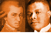 Wolfgang Amadeus Mozart and Louis Armstrong