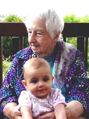 Lorna Knight with baby Sahar, Xmas 1999