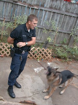 Sniffer dog and handler, MS