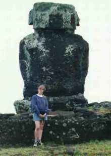 one of the largest standing moai, at Anakena Beach