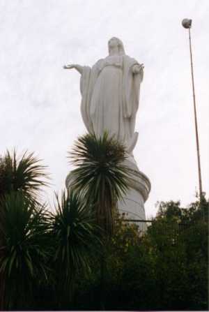 the virgin on Cerro San Cristobal