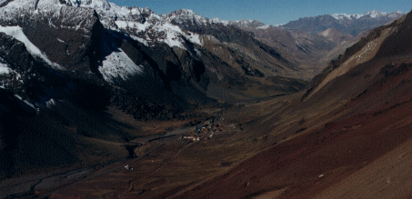 Emerging on the Argentinian side of the Andes