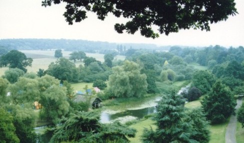 the grounds of Warwick Castle, the kind of landscaping which made Capability Brown famous