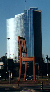 A symbol of the anti-landmine movement, across the road from the U.N. Headquarters