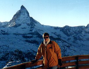 Standing in front of the Matterhorn.