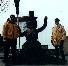 One of the many living 'sculptures' along the Montreux lakefront.