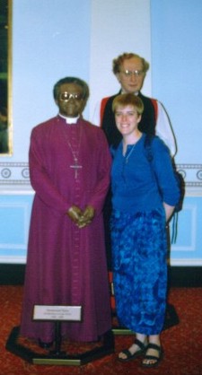 meeting up with Desmond Tutu at Madame Tussaud's