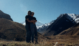 Roberto and I effectively blocking out the highest mountain outside of Asia