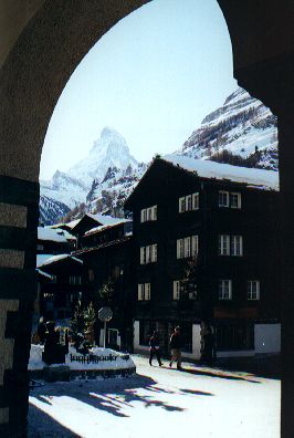 View of the Matterhorn, from Zermatt.