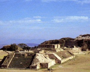 Image restored ruin at Monte Alban, Oaxaca, Mexico