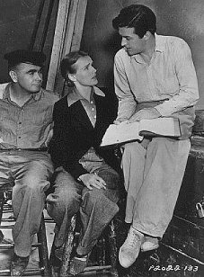 Homolka, Frances and Milland rehearse