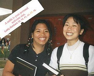 Anna and Lynn visiting me at my locker during one of the last days of high school