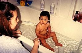 Cindy & Haley at bathtime