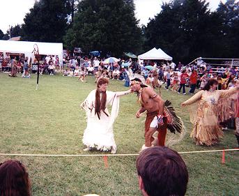 Men's and Women's lead dancers leading the two-step