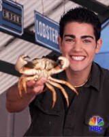 Miguel holding a Crab