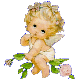 baby angel sitting on a rose