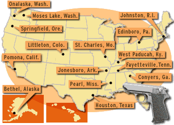 [a map that shows where school shootings took place]