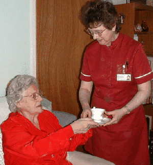 Elderly Person Being Cared For